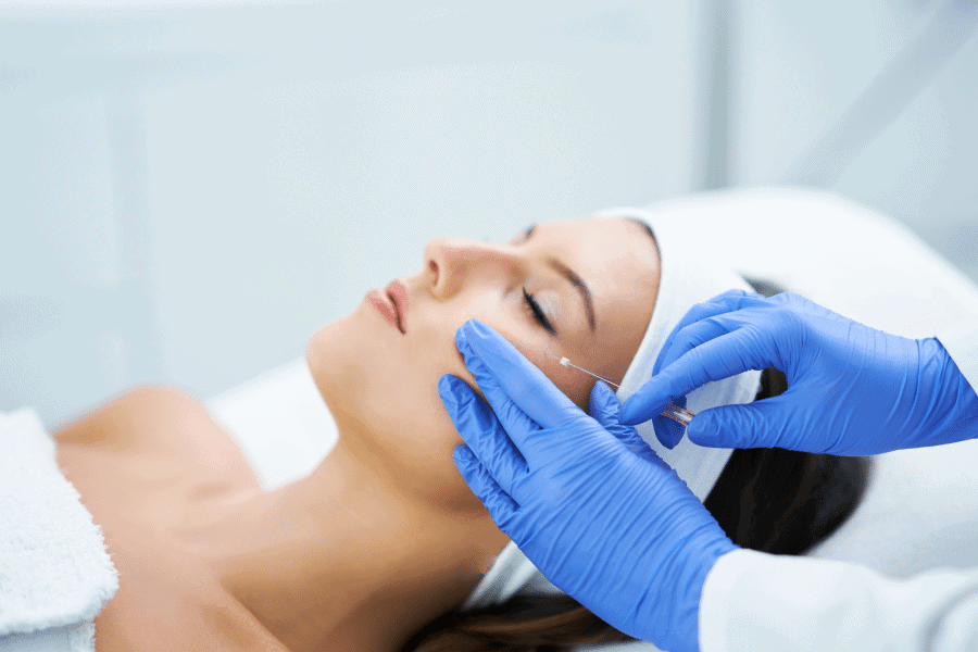 Young Beautiful Woman Getting Mint PDO Threads Treatment | Vibe Aesthetics in Hood River, OR