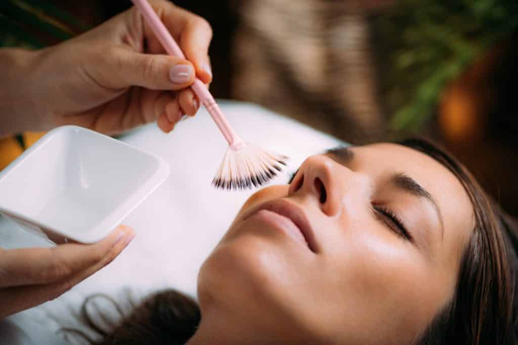 Portfolio 34 Woman with Closed Eyes Taking Chemical Peels Treatment | Vibe Aesthetics in Hood River, OR